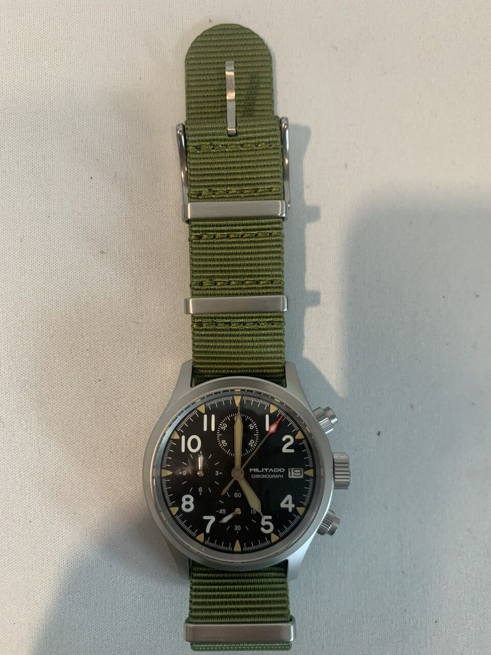US Pre-Owned Militado Retro VK67 Quartz Chronograph Watch - 3 Dial
