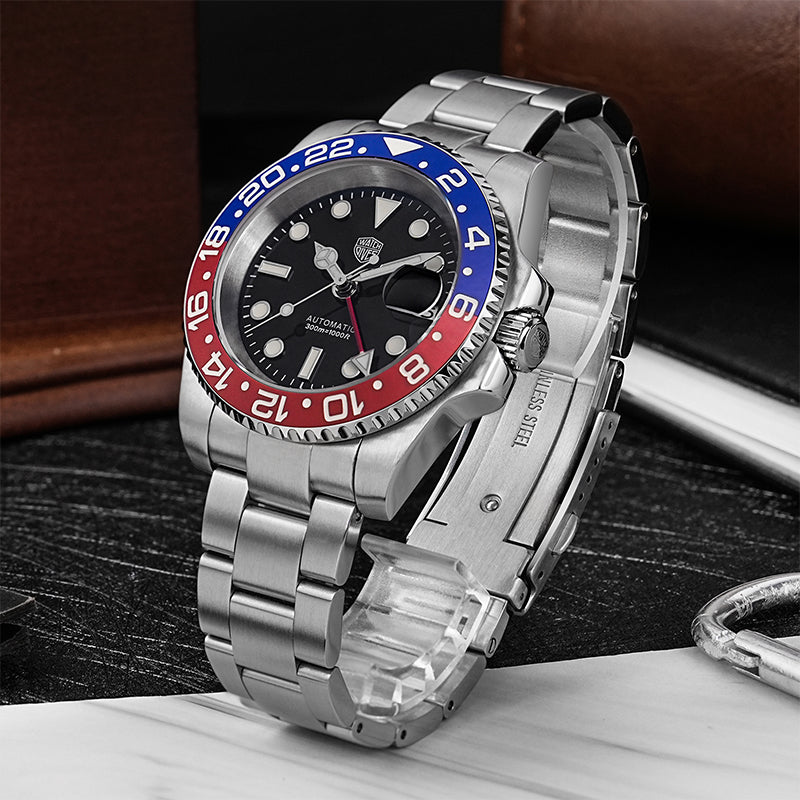 EU Pre-Owned Watchdives WD16760 NH34 Sub GMT Watch V1 - Old Logo