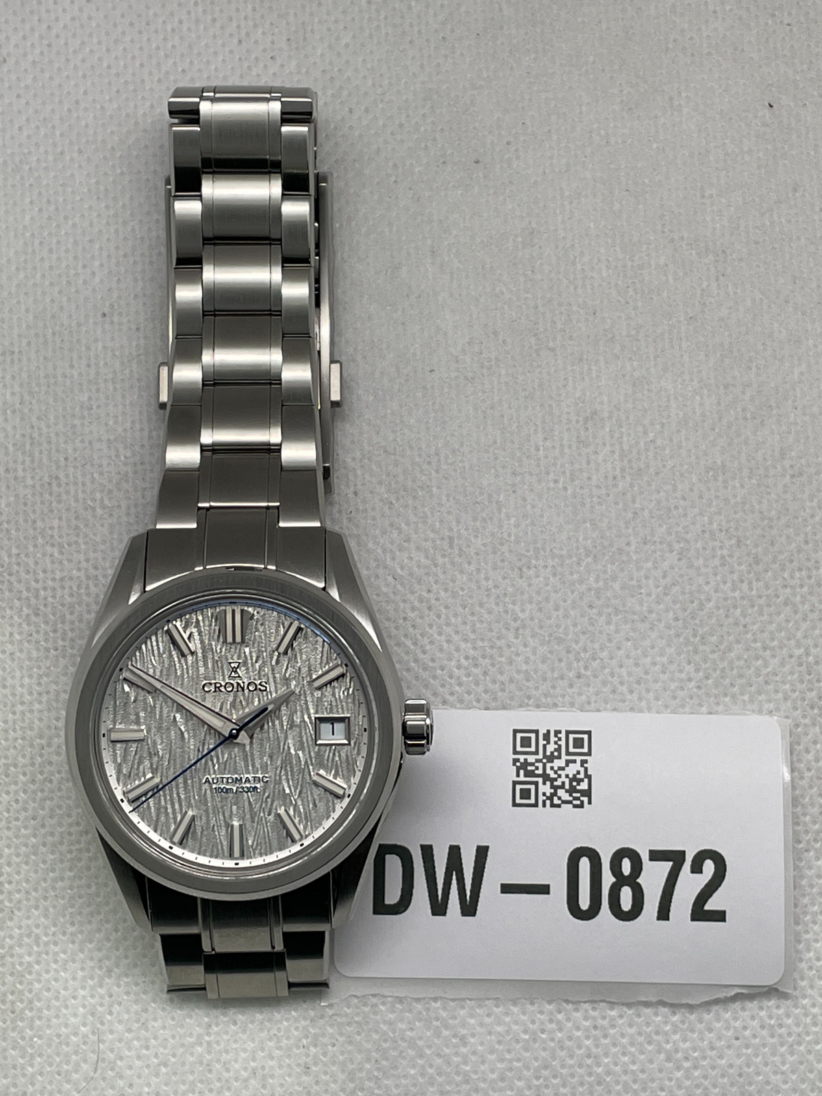 US Pre-Owned Cronos Men Watch 36mm Miyota 9015 Movement Ice Crack Dail L6049M