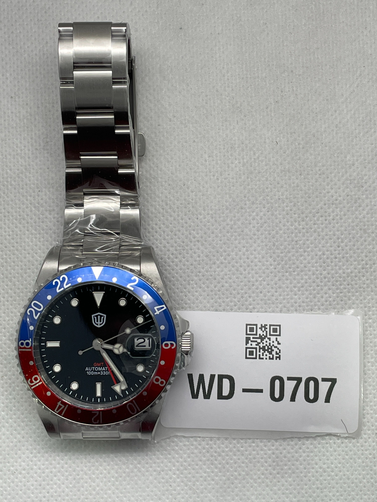 US Pre-Owned Watchdives WD0014 Aluminum Bezel Vintage NH34 GMT Watch