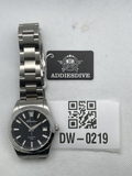 Pre-owned Addiesdive watch with a black dial, date window and stainless steel bracelet, photographed with tag DW-0219.