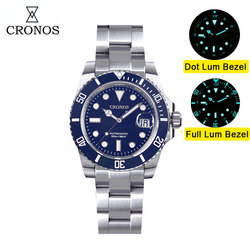 US Pre-Owned Cronos 2.5x Water Ghost NH35 Dive Watch L6015