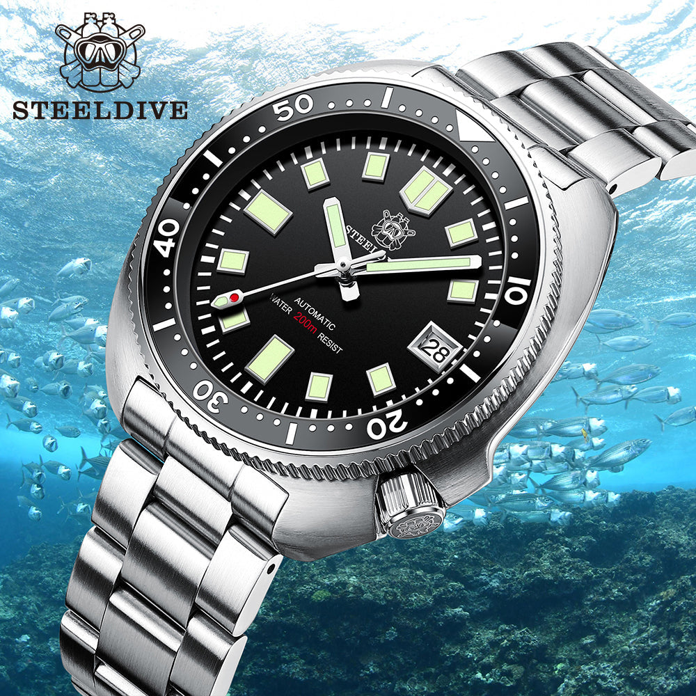 EU Pre-Owned Steeldive SD1970 6105 Turtle Diver Watch