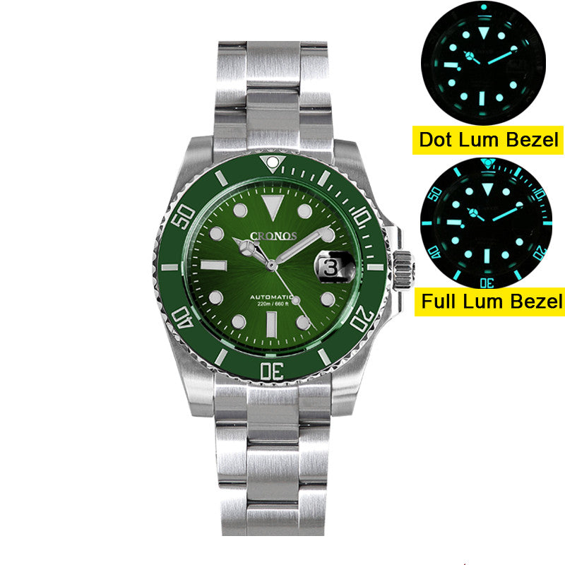 US Pre-Owned Cronos 2.5x Water Ghost NH35 Dive Watch L6015