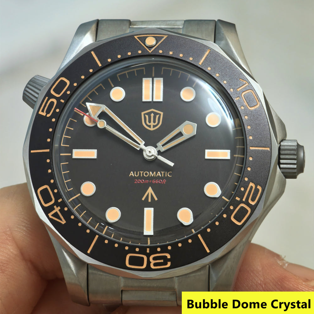 US Pre-Owned Watchdives WD007 Top Hat Sapphire PT5000/SL3001 Titanium Dive Watch