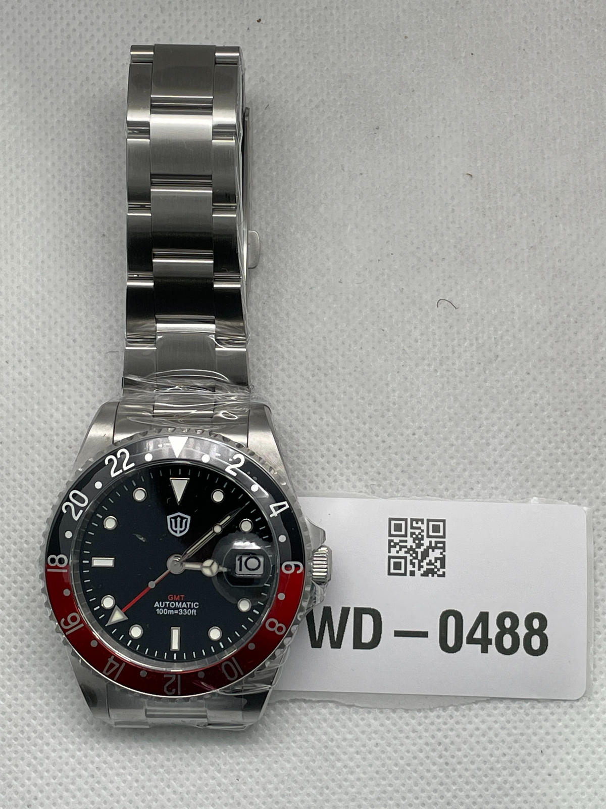 US Pre-Owned Watchdives WD0014 Aluminum Bezel Vintage NH34 GMT Watch