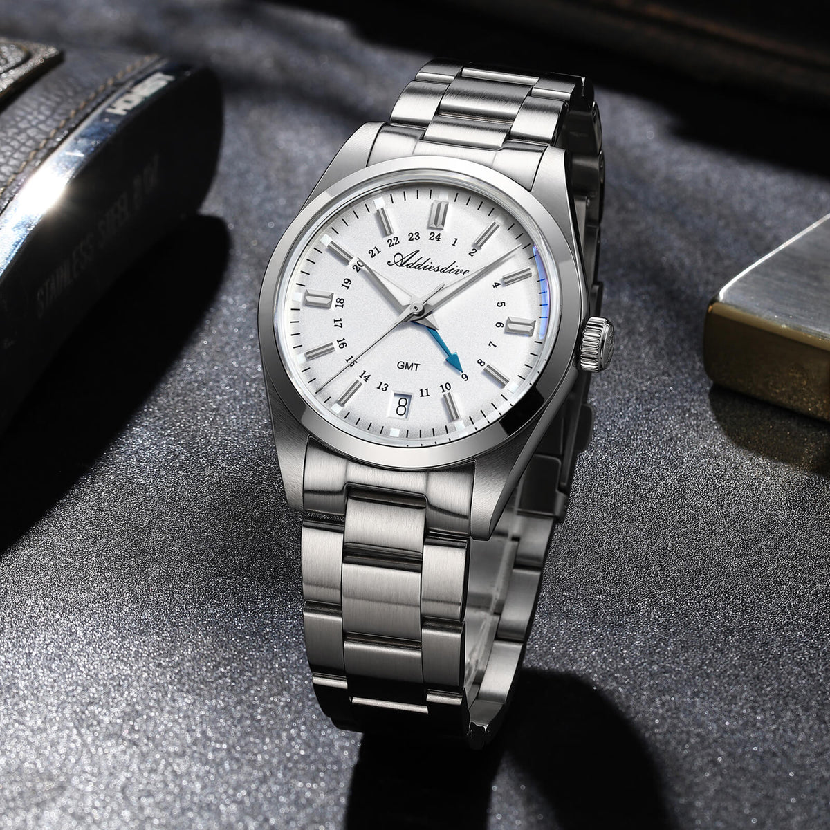 EU Pre-Owned Addiesdive Elegance Collection GMT Quartz Watch AD2065
