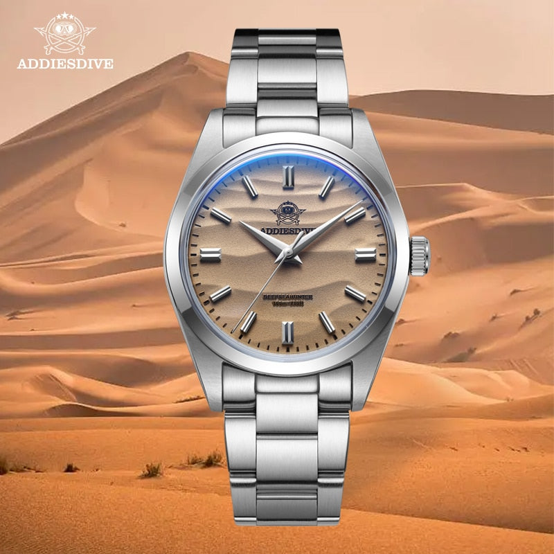 US Pre-Owned Addiesdive 36mm Sand Dial Quartz Watch AD2030