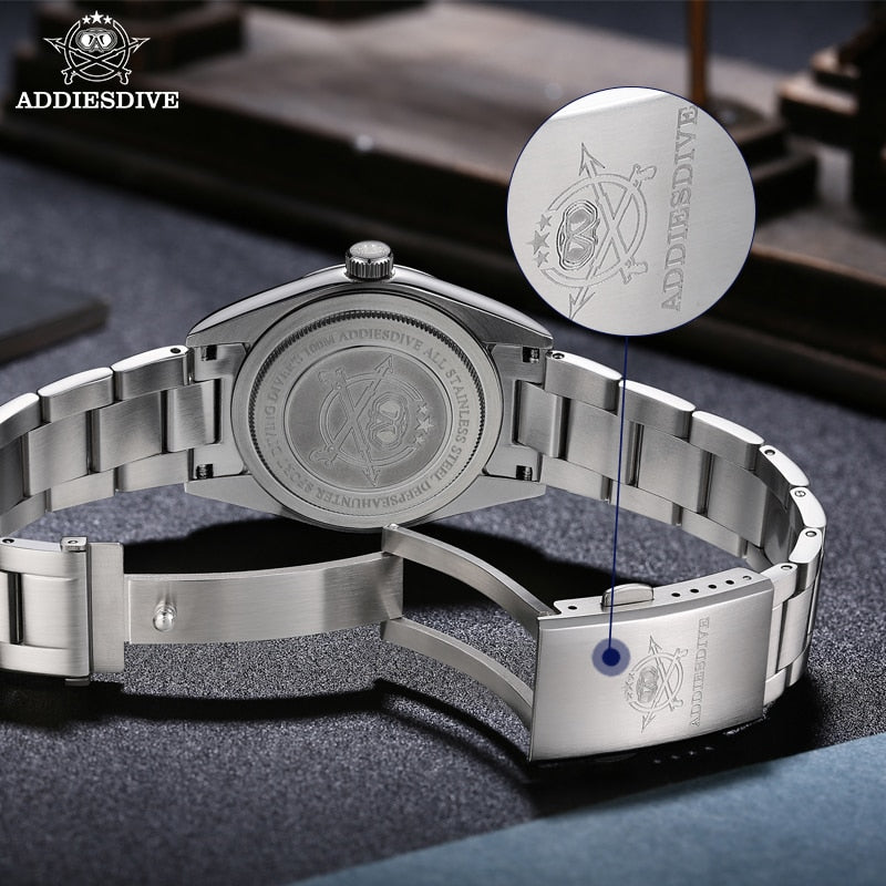 US Pre-Owned Addiesdive 36mm Sand Dial Quartz Watch AD2030