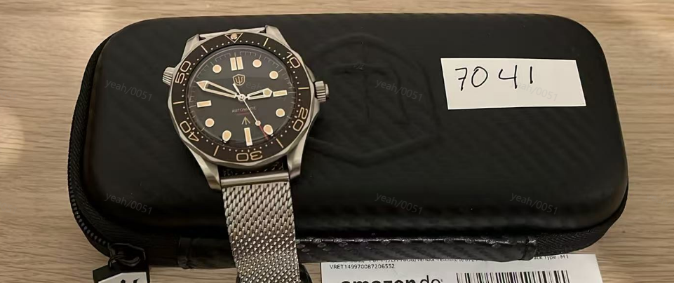 US Pre-Owned Watchdives WD007 Top Hat Sapphire PT5000/SL3001 Titanium Dive Watch