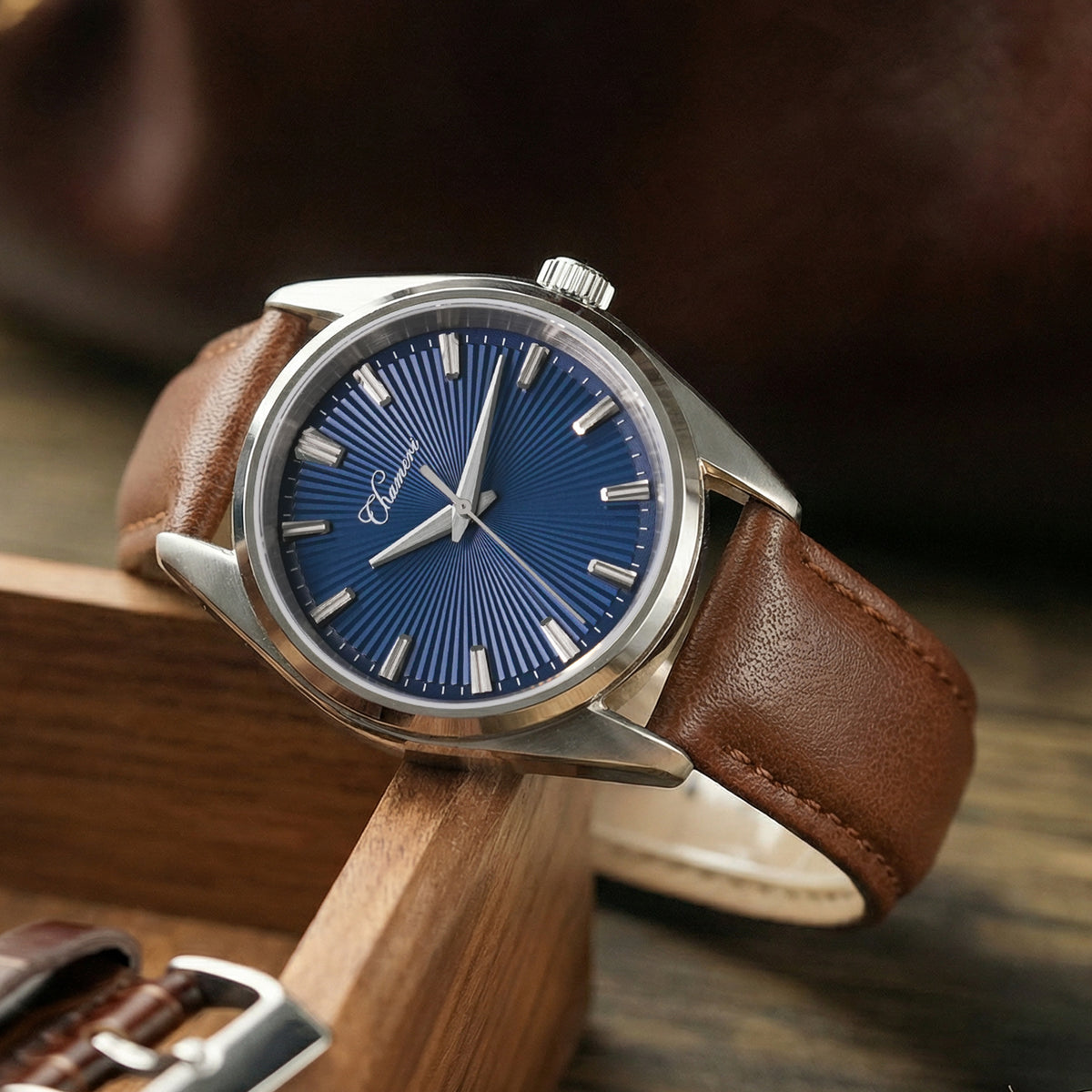 US Pre-Owned Chameri 40mm VH31 Quartz Sweep Second Watch GS05