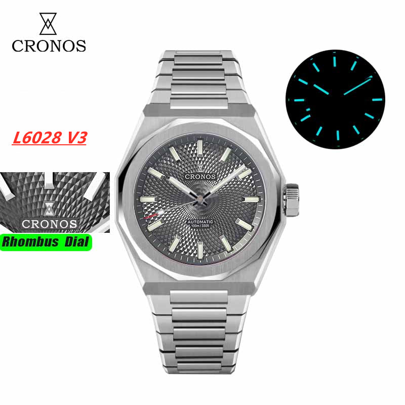 Cronos 39mm Guilloche Dial PT5000 Men Watch L6028 V3 | US Pre
