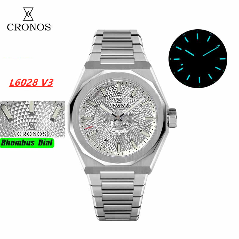 Cronos 39mm Guilloche Dial PT5000 Men Watch L6028 V3 | US Pre