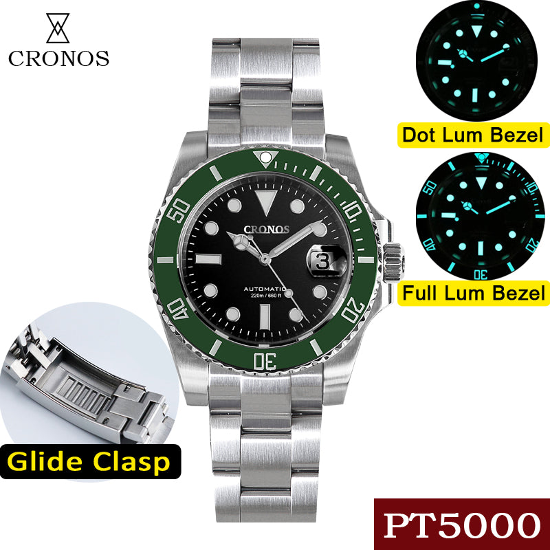 US Pre-Owned Cronos 2.5x Water Ghost PT5000 Dive Watch L6005