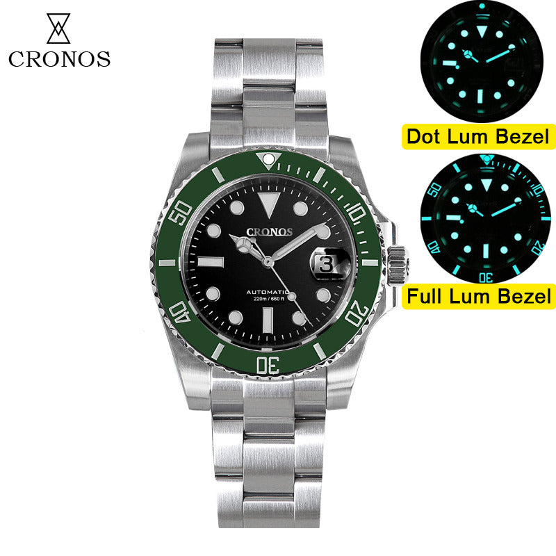 US Pre-Owned Cronos 2.5x Water Ghost NH35 Dive Watch L6015