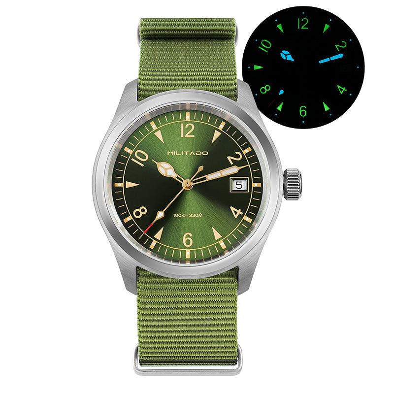 US Pre-Owned Militado ML08 38mm Field Watch – VH31 / Ronda 515