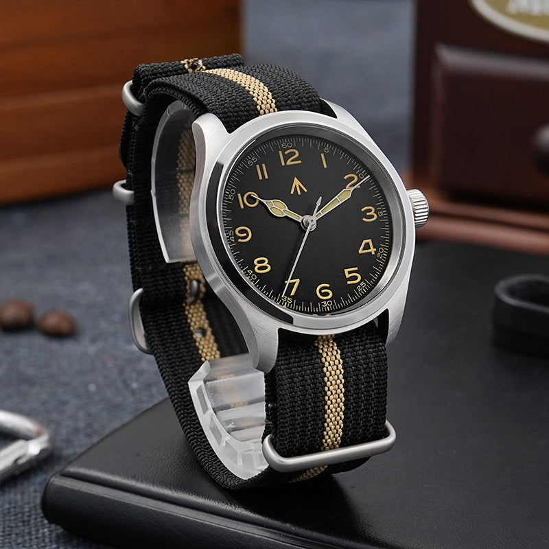 US Pre-Owned Militado ML08 38mm Field Watch – VH31 / Ronda 515