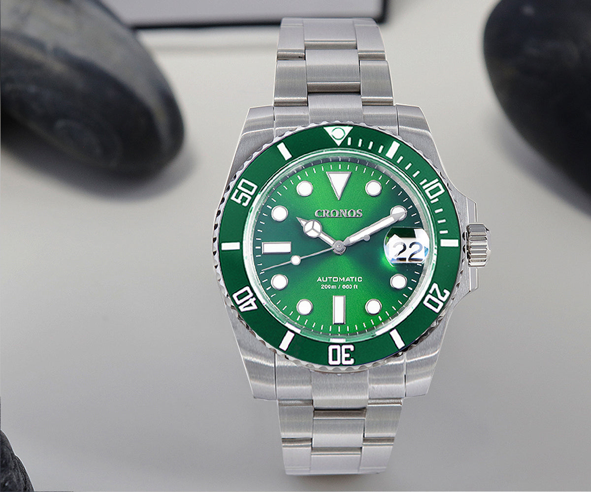 US Pre-Owned Cronos 2.5x Water Ghost NH35 Dive Watch L6015
