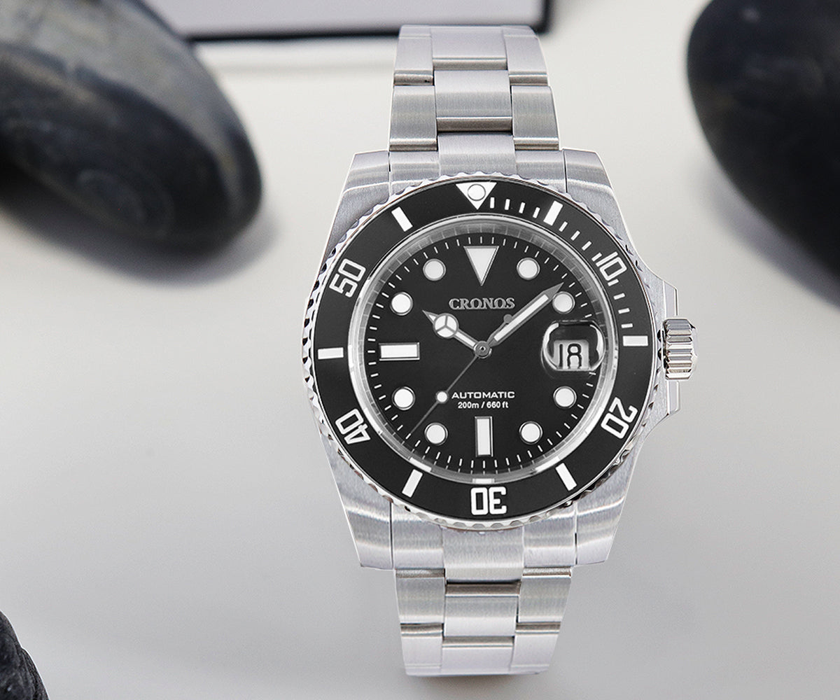 US Pre-Owned Cronos 2.5x Water Ghost NH35 Dive Watch L6015