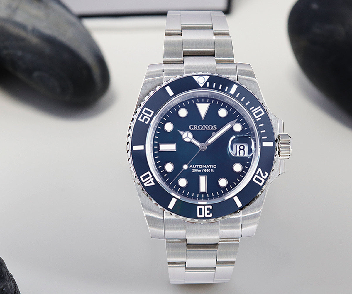 US Pre-Owned Cronos 2.5x Water Ghost NH35 Dive Watch L6015
