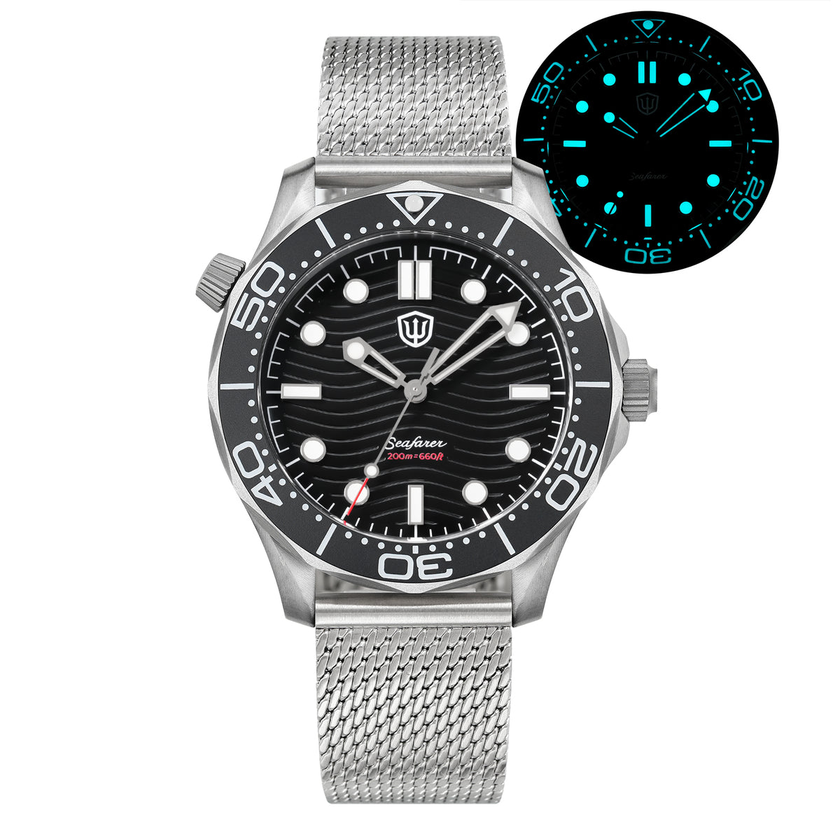 EU Pre-Owned Seafarer WD007Q V1 VH31 Titanium NTTD Dive Watch