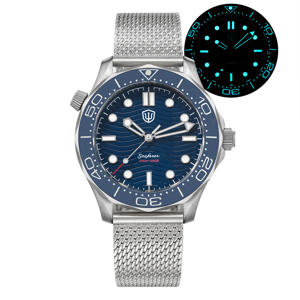 EU Pre-Owned Seafarer WD007Q V1 VH31 Titanium NTTD Dive Watch