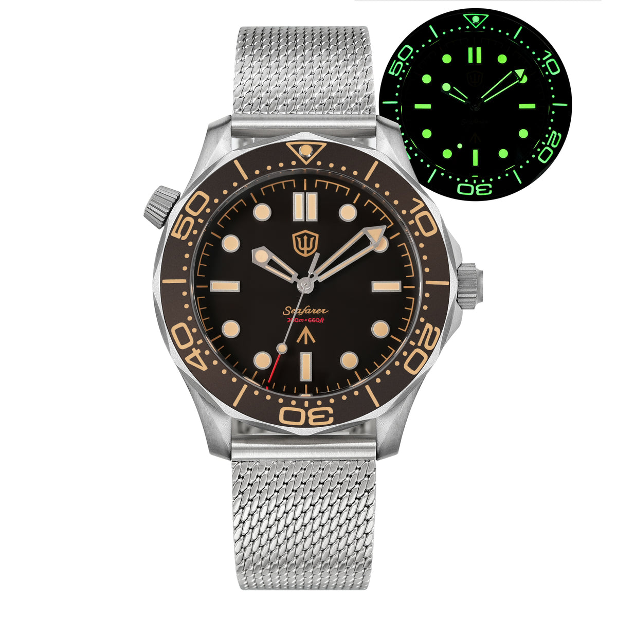 EU Pre-Owned Seafarer WD007Q V1 VH31 Titanium NTTD Dive Watch