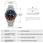 EU Pre-Owned Watchdives WD0014 Aluminum Bezel Vintage NH34 GMT Watch