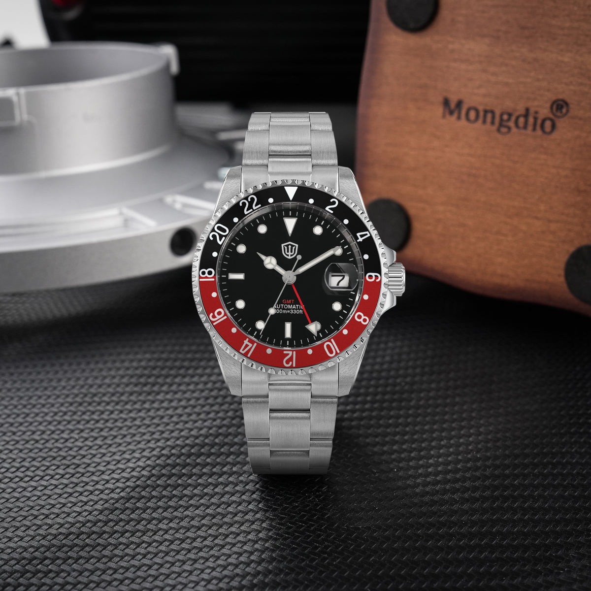EU Pre-Owned Watchdives WD0014 Aluminum Bezel Vintage NH34 GMT Watch