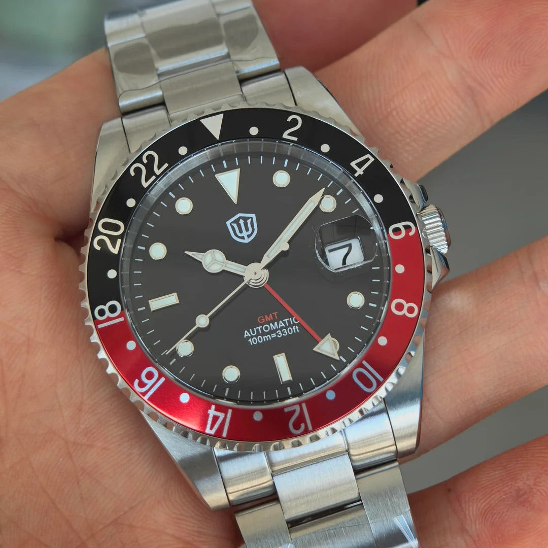 EU Pre-Owned Watchdives WD0014 Aluminum Bezel Vintage NH34 GMT Watch