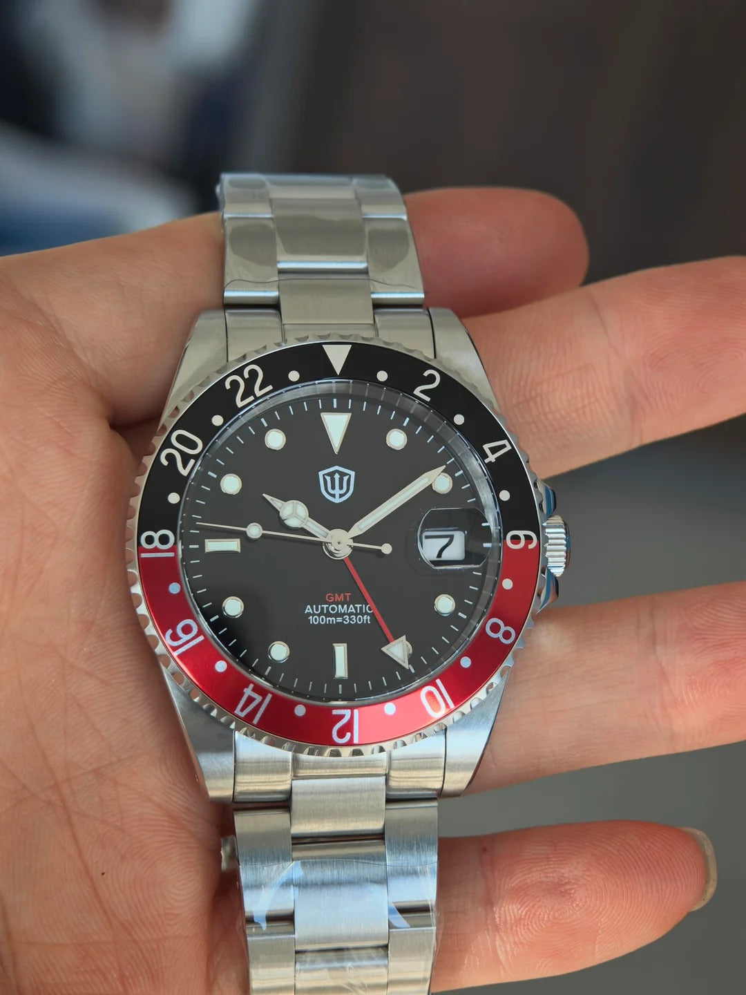 EU Pre-Owned Watchdives WD0014 Aluminum Bezel Vintage NH34 GMT Watch