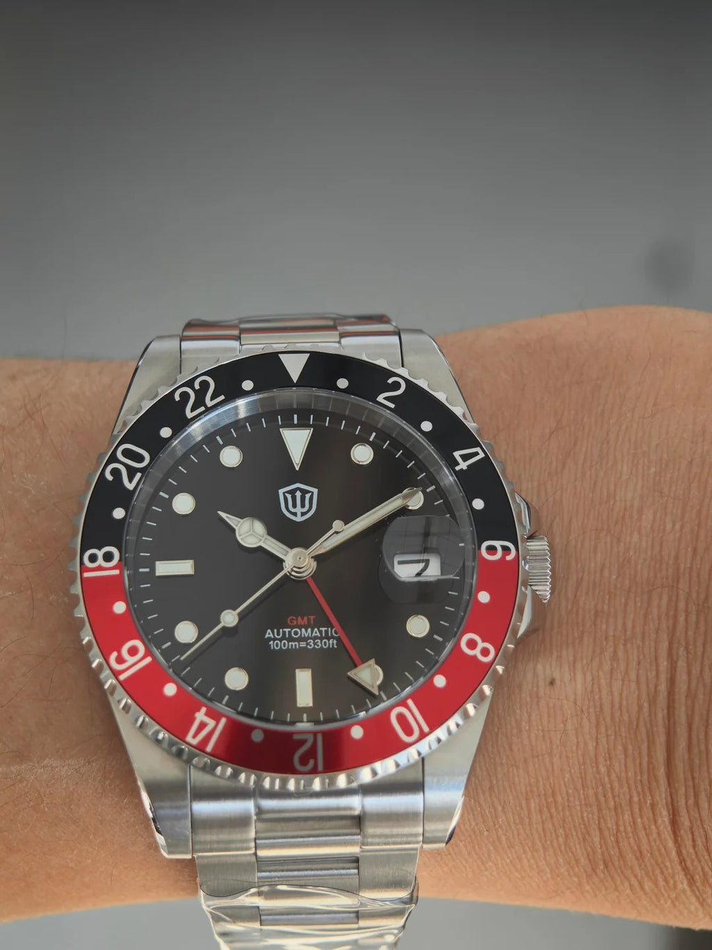 EU Pre-Owned Watchdives WD0014 Aluminum Bezel Vintage NH34 GMT Watch