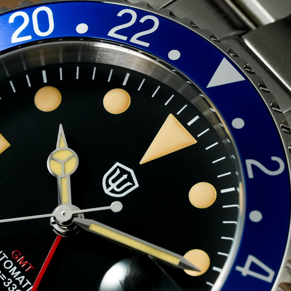 EU Pre-Owned Watchdives WD0014 Aluminum Bezel Vintage NH34 GMT Watch