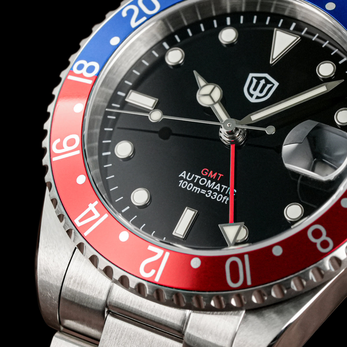 EU Pre-Owned Watchdives WD0014 Aluminum Bezel Vintage NH34 GMT Watch
