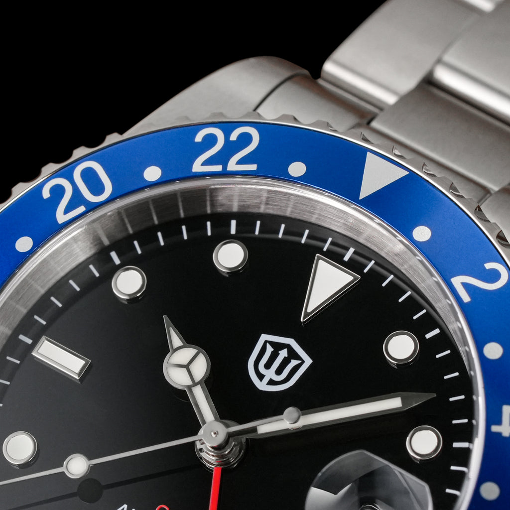 EU Pre-Owned Watchdives WD0014 Aluminum Bezel Vintage NH34 GMT Watch