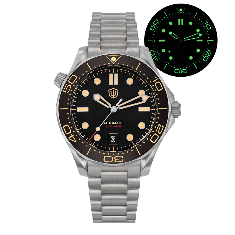 EU Pre-Owned Watchdives WD007 Top Hat Sapphire PT5000 Titanium Dive Watch