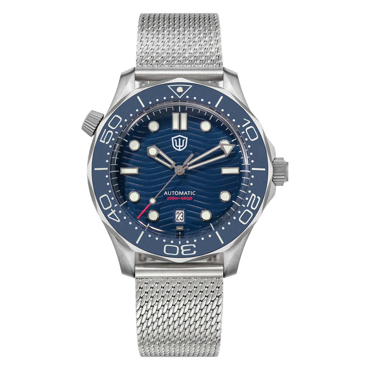 US Pre-Owned Watchdives WD007 Top Hat Sapphire PT5000/SL3001 Titanium Dive Watch