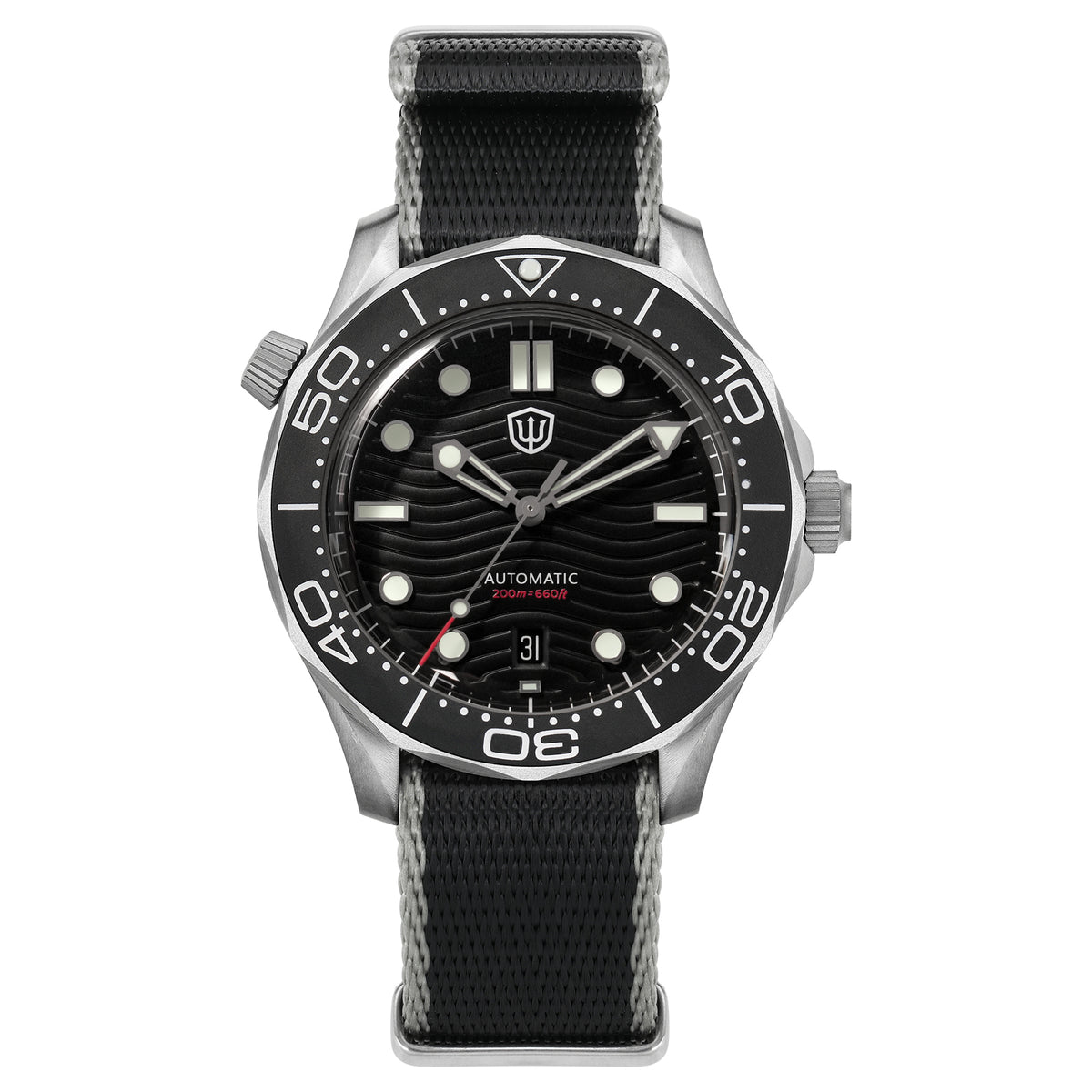 US Pre-Owned Watchdives WD007 Top Hat Sapphire PT5000/SL3001 Titanium Dive Watch