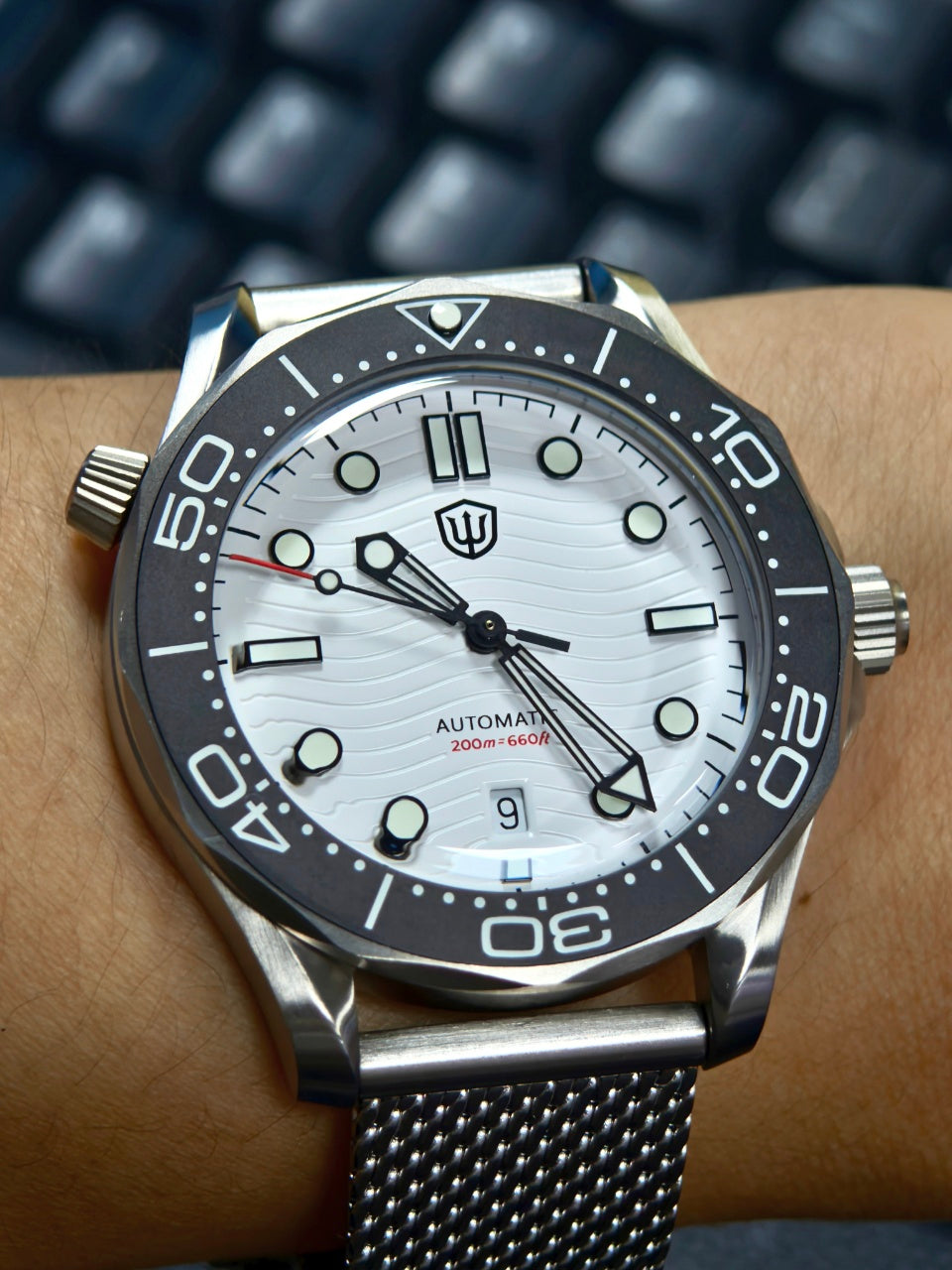EU Pre-Owned Watchdives WD007 Top Hat Sapphire PT5000 Titanium Dive Watch