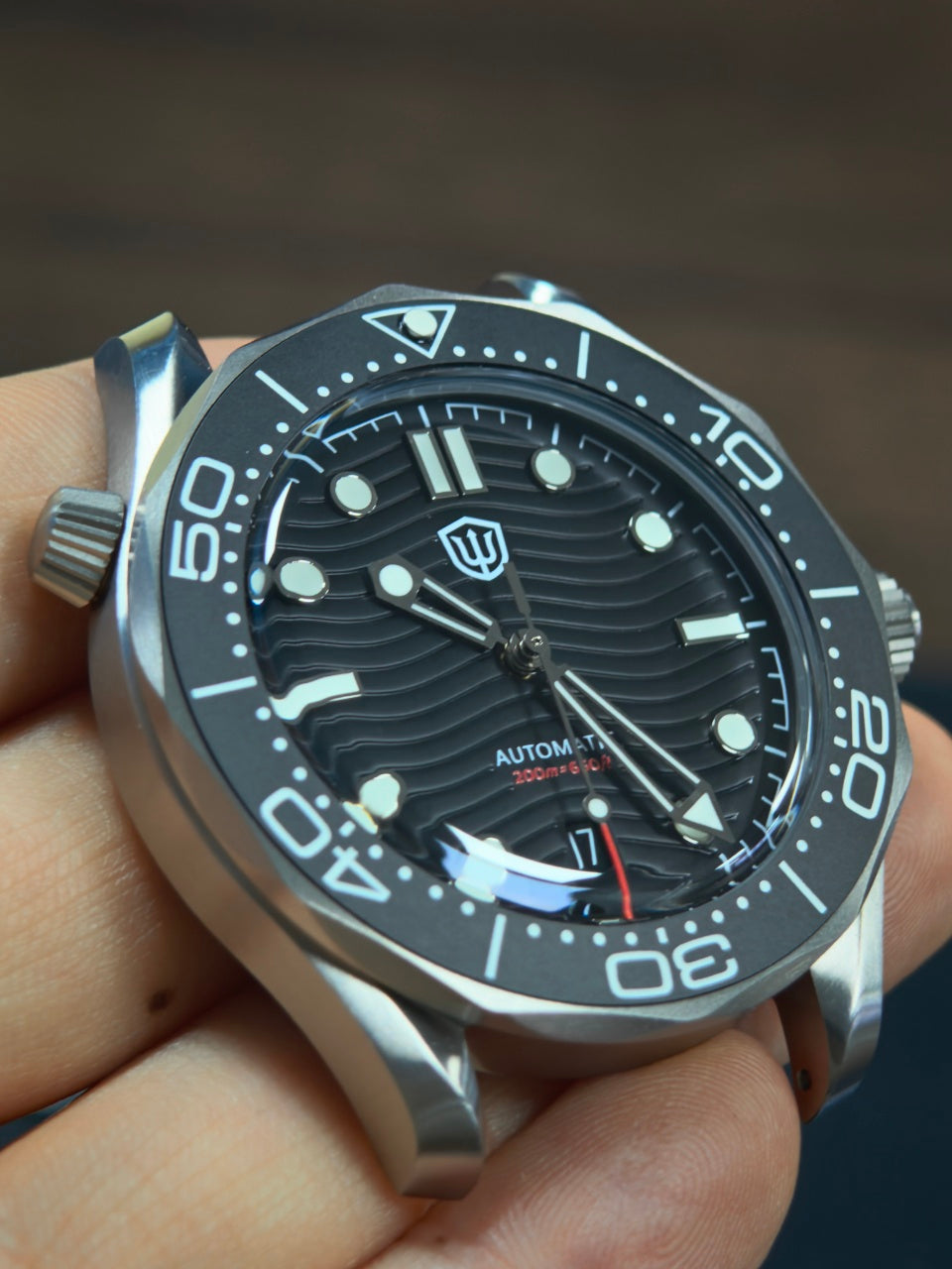 EU Pre-Owned Watchdives WD007 Top Hat Sapphire PT5000 Titanium Dive Watch