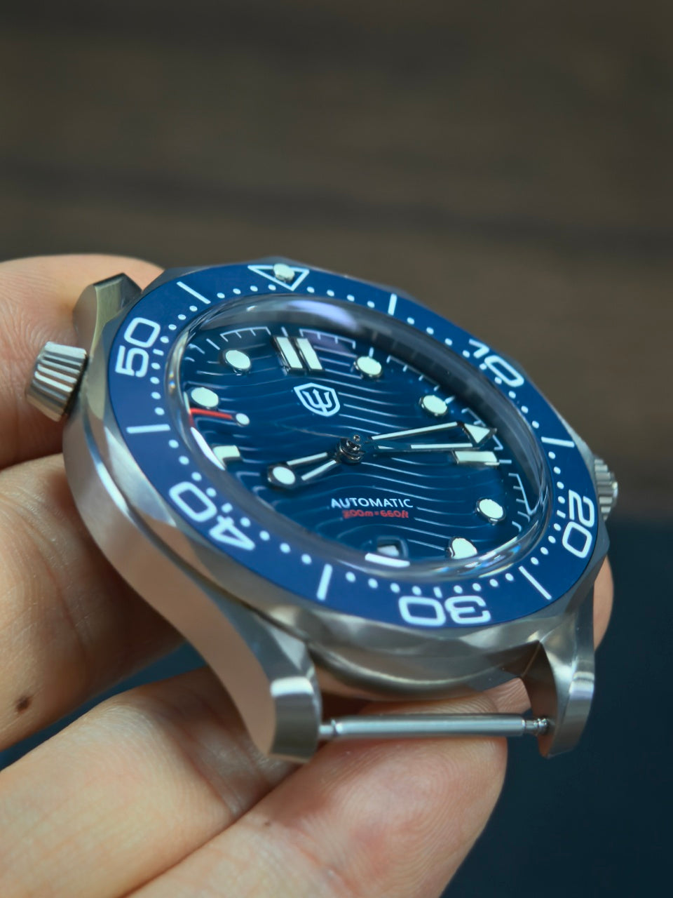 EU Pre-Owned Watchdives WD007 Top Hat Sapphire PT5000 Titanium Dive Watch