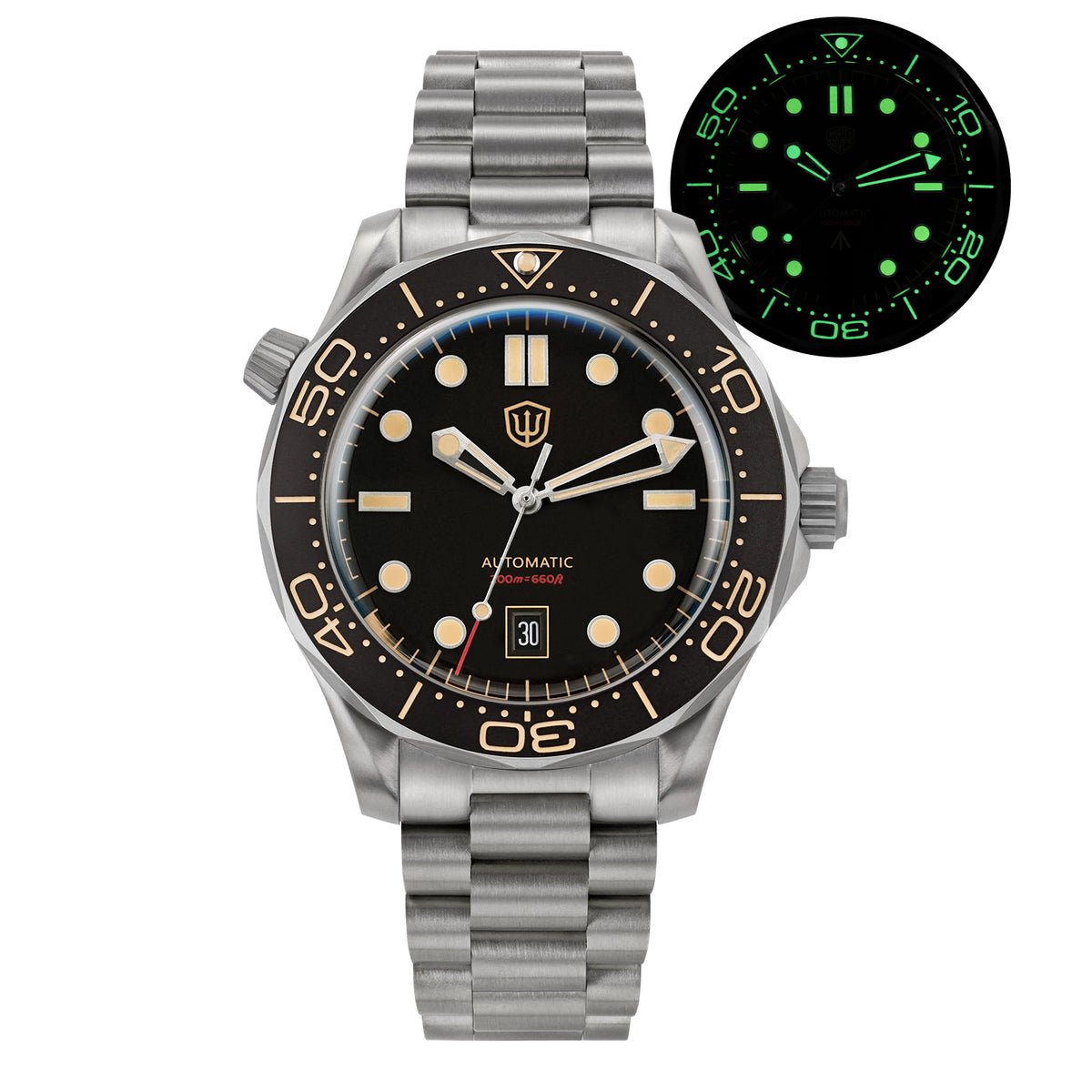 EU Pre-Owned Watchdives WD007 Top Hat Sapphire PT5000/SL3001 Titanium Dive Watch