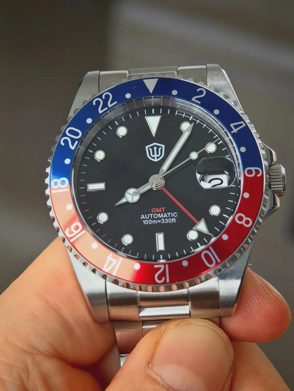 EU Pre-Owned Watchdives WD0014 Aluminum Bezel Vintage NH34 GMT Watch